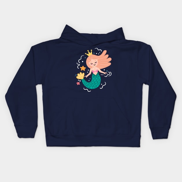 Little Mermaid Kids Hoodie by Mako Design 